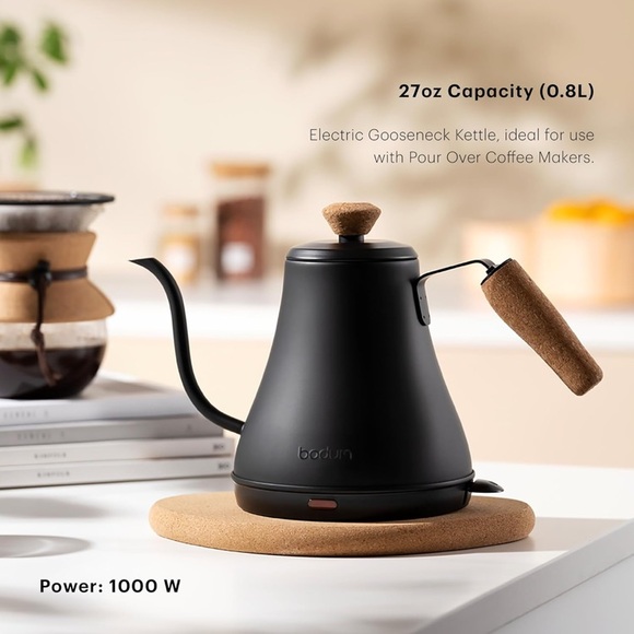 Bodum 27oz Bistro Gooseneck Electric Water Kettle Matte Black - Picture 2 of 6